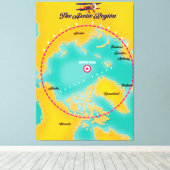 Arktische Region Nordpol Karte Leinwanddruck (Insitu (Holzboden))