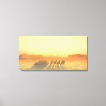 Arktische Schlittenexpedition-Midnight-Sun-Lithogr