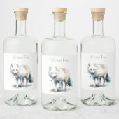 Arktische Schönheit: Winter Fox Custom Alkoholflaschenetikett (Flaschen)