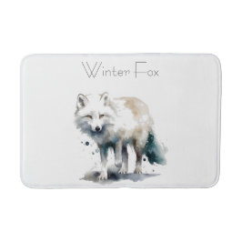 Arktische Schönheit: Winter Fox Custom Badematte