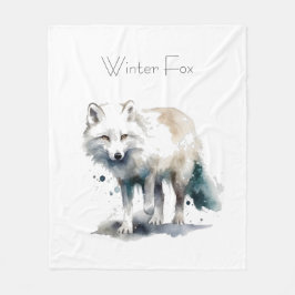 Arktische Schönheit: Winter Fox Custom Fleecedecke