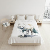 Arktische Schönheit: Winter Fox Custom Fleecedecke