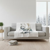 Arktische Schönheit: Winter Fox Custom Fleecedecke