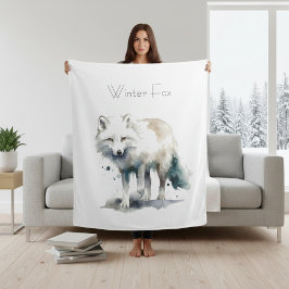 Arktische Schönheit: Winter Fox Custom Fleecedecke