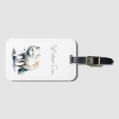 Arktische Schönheit: Winter Fox Custom Gepäckanhänger (Vorderseite (Horizontal))