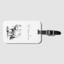 Arktische Schönheit: Winter Fox Custom Gepäckanhänger