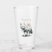 Arktische Schönheit: Winter Fox Custom Glas (Rückseite)