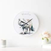 Arktische Schönheit: Winter Fox Custom Große Wanduhr (Zuhause)