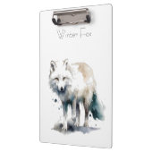 Arktische Schönheit: Winter Fox Custom Klemmbrett (Links)