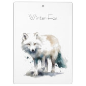Arktische Schönheit: Winter Fox Custom Klemmbrett (Rückseite)