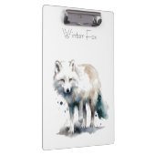 Arktische Schönheit: Winter Fox Custom Klemmbrett (Rechts)