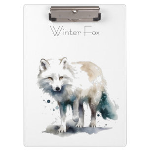 Arktische Schönheit: Winter Fox Custom Klemmbrett