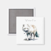 Arktische Schönheit: Winter Fox Custom Magnet (Vorderseite/Rückseite)