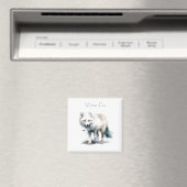 Arktische Schönheit: Winter Fox Custom Magnet (In Situ (Geschirrspüler))
