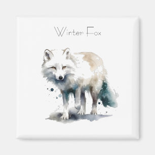 Arktische Schönheit: Winter Fox Custom Magnet