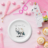 Arktische Schönheit: Winter Fox Custom Pappteller (Party)