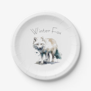 Arktische Schönheit: Winter Fox Custom Pappteller