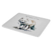 Arktische Schönheit: Winter Fox Custom Schneidebrett (Ecke)