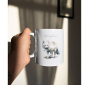 Arktische Schönheit: Winter Fox Custom Zweifarbige Tasse