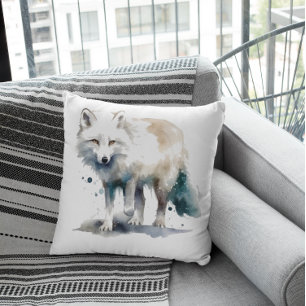 Arktische Schönheit: Winter Fox Kissen