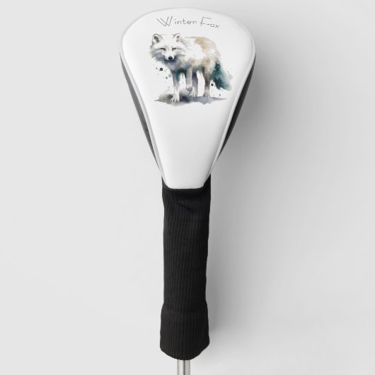 Arktische Schönheit: Winter Fox, kundenspezifisch Golf Headcover (Vorderseite)
