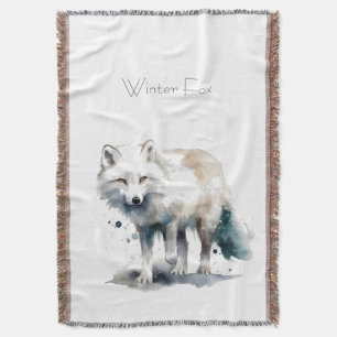 Arktische Schönheit: Winterfuchs individuell Decke