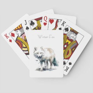 Arktische Schönheit: Winterfuchs individuell Spielkarten