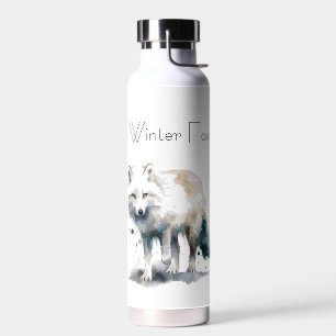 Arktische Schönheit: Winterfuchs individuell Trinkflasche