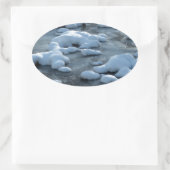 Arktische Szene Ovaler Aufkleber (Tasche)