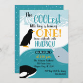 Arktische Tier-Geburtstags-Einladung Einladung (Vorne/Hinten)