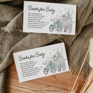 Arktische Tierbücher für Babyduschkarte Begleitkarte