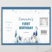 Arktische Tiere 1. Geburtstag Chip Bag Wrapper Flyer (Vorne)