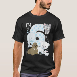 Arktische Tiere 6th Birthday Polar Bear Walrus Fox T-Shirt