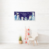 Arktische Tiere Blue Winter Kids's Geburtstag Will Banner (Insitu)