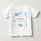 Arktische Tiere Blue Winter Onederland 1. Geburtst Baby T-shirt (Vorderseite)