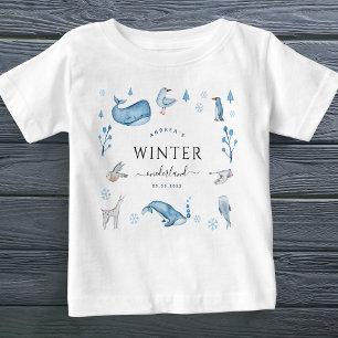 Arktische Tiere Blue Winter Onederland 1. Geburtst Baby T-shirt