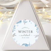 Arktische Tiere Blue Winter Onederland 1. Geburtst Runder Aufkleber