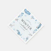 Arktische Tiere Blue Winter Onederland Napkins Serviette (Ecke)