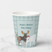 Arktische Tiere im Winter Hats Weihnachts-Party Pappbecher (Rückseite)