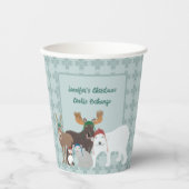 Arktische Tiere im Winter Hats Weihnachts-Party Pappbecher (Vorderseite)