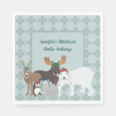 Arktische Tiere im Winter Hats Weihnachts-Party Serviette (Vorderseite)