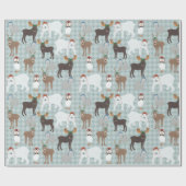 Arktische Tiere in den Winterhasen Weihnachten Geschenkpapier (Flach)
