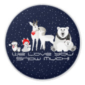 Arktische Tiere Keramikknauf (Vorderseite)