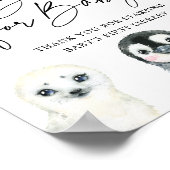 Arktische Tiere Kinderduschbücher für Babysignatur Poster (Ecke)