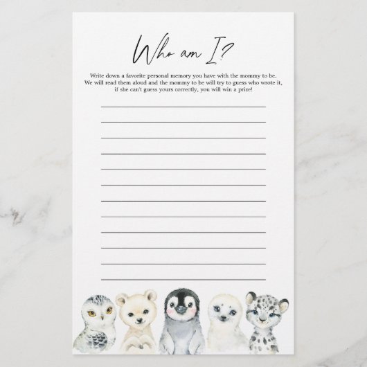 Arktische Tiere Kinderdusche, die ich spiele (Vorderseite)