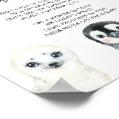 Arktische Tiere Kinderdusche Windeln Gedanken Unte Poster (Ecke)