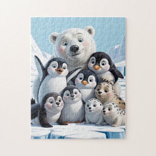 Arktische Tiere Puzzle (Vertikal)