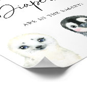 Arktische Tiere schätzen, wie viele Windeln zeichn Poster (Ecke)