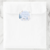 ARKTISCHE TIERE Schneeflocken Bäume Liebe Ihre Nac Runder Aufkleber (Tasche)