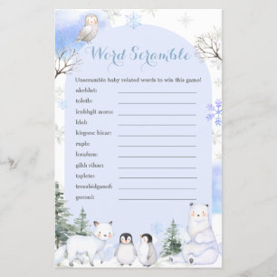 ARKTISCHE TIERE Schneeflocken Bäume Word Scramble